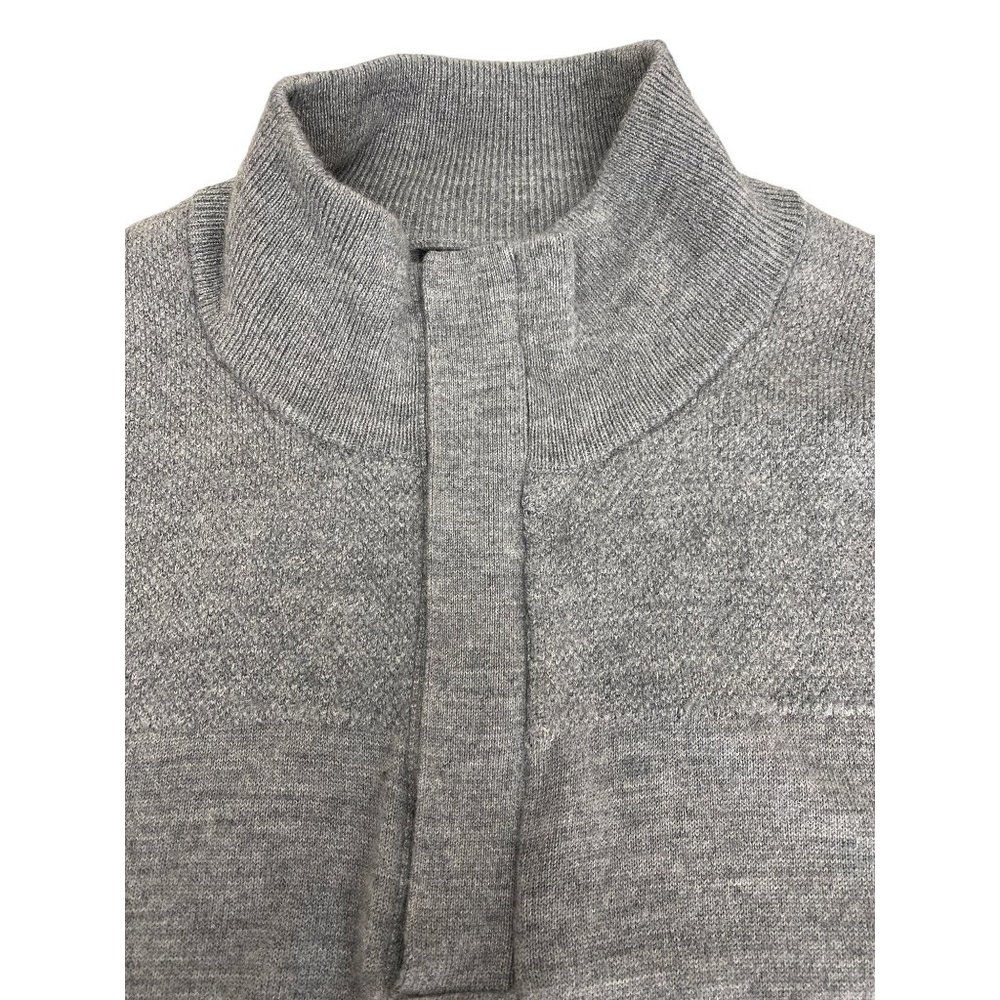 Banana Republic Men's M Quarter-Zip Merino Wool Blend Sweater Gray Pullover - Picture 9 of 14